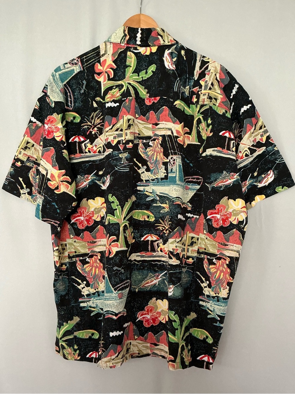 Vintage Kahala AVI Hawaiian Shirt XL Made in Hawaii Scenic Diamond Head Rayon